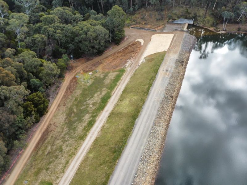 Construction at Lake Kerferd dam wall