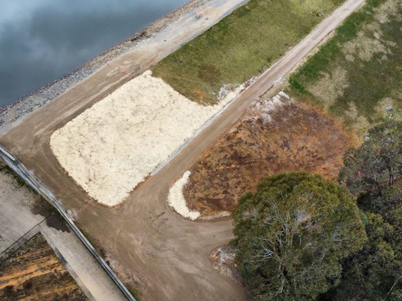 Construction at Lake Kerferd dam wall