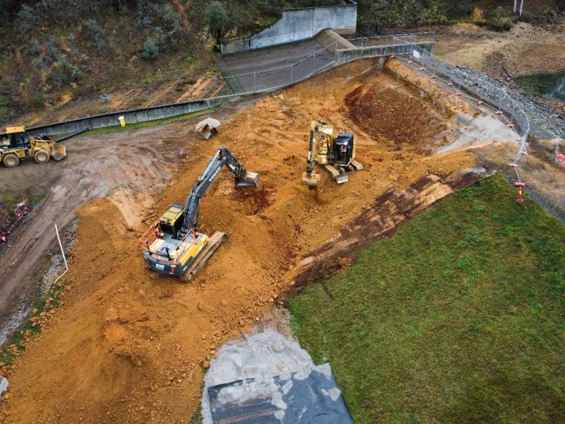 Construction at Lake Kerferd dam wall